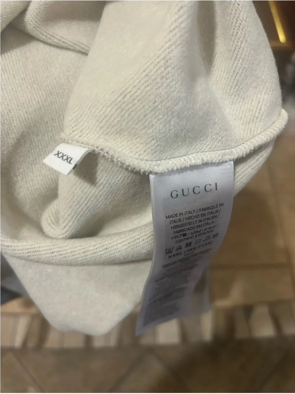 Men’s Gucci jersey cotton sweatshirt, prominent retro style embroidery size XXXL